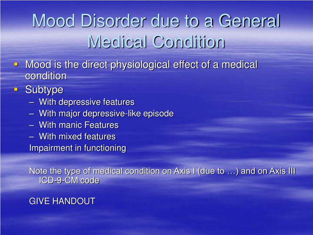Depressive Disorder Due To Another Medical Condition With Mixed ...
